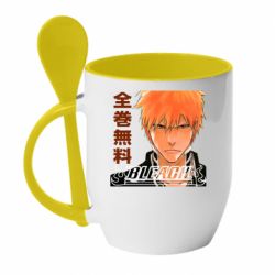 Чашка с ложкой Bleach Ichigo Art - PrintSalon