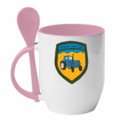 Кружка с керамической ложкой Боевые тракторы - PrintSalon