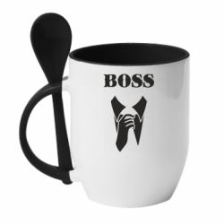 Чашка с ложкой Boss Costume - PrintSalon