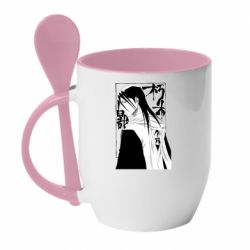 Чашка с ложкой Бьякуя Кучики - PrintSalon