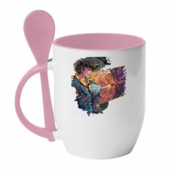 Чашка с ложкой Cowboy Bebop abstraction - PrintSalon