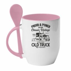 Чашка с ложкой Custom old truck - PrintSalon