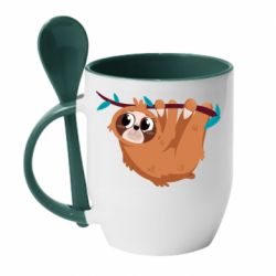 Чашка с ложкой Cute sloth - PrintSalon