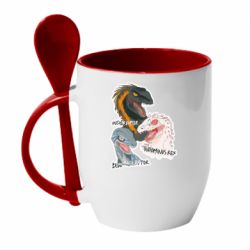 Чашка с ложкой Динозавры. Мир Юрского периода-PrintSalon Чашка с ложкой Динозавры. Мир Юрского периода
