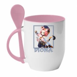 Чашка с ложкой Diona Genshin Impact - PrintSalon