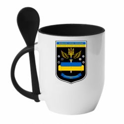 Чашка с ложкой Диванні Сили України - PrintSalon