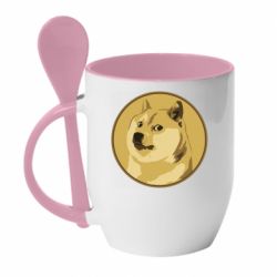 Чашка с ложкой Dogecoin - PrintSalon