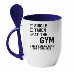 Чашка з ложкою DON'T HAVE TIME FOR YOUR SHIT