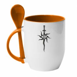 Чашка с ложкой Dragon Age ( Inquisition symbol ) - PrintSalon