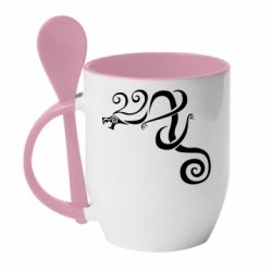 Чашка з ложкою Draken Tattoo - PrintSalon