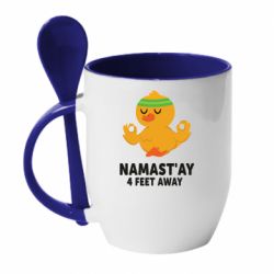 Чашка с ложкой Duck Namast'ay Away - PrintSalon