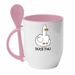 Чашка с ложкой Duck you - PrintSalon