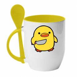 Чашка з ложкою Duckling With A Knife - PrintSalon