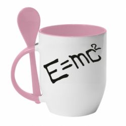 Чашка с ложкой E=mc2 - PrintSalon