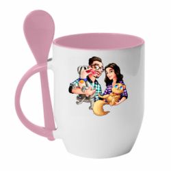 Чашка с ложкой Edison Family - PrintSalon