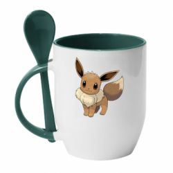 Чашка с ложкой Eevee art - PrintSalon
