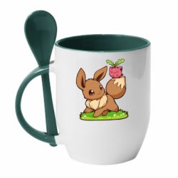 Чашка з ложкою Eevee with Hoppip - PrintSalon
