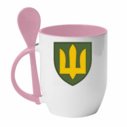 Чашка з ложкою Емблема сухопутних військ України ЗСУ - PrintSalon