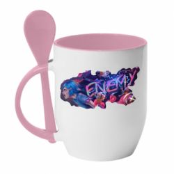 Чашка з ложкою Enemy - PrintSalon