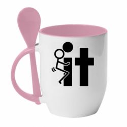 Чашка с ложкой F*ck with IT - PrintSalon