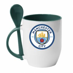 Чашка с ложкой FC Manchester City Logo - PrintSalon