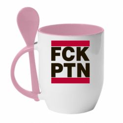 Кружка с керамической ложкой FCN PTN - PrintSalon
