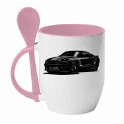 Чашка с ложкой Ford Mustang Pony Car - PrintSalon