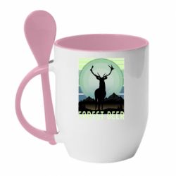 Чашка с ложкой Forest deer - PrintSalon