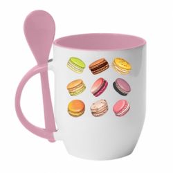 Чашка с ложкой Французский макарун - PrintSalon