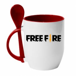 Чашка з ложкою Free Fire logo - PrintSalon
