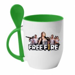 Чашка з ложкою Free Fire Team - PrintSalon