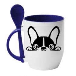 Чашка с ложкой French Bulldog Puppy - PrintSalon