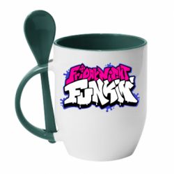 Чашка с ложкой Friday Night Funkin Logo - PrintSalon