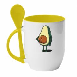 Чашка с ложкой Funny avocado - PrintSalon