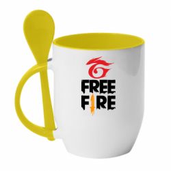 Чашка з ложкою Garena and Free Fire logo - PrintSalon
