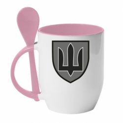 Кружка с керамической ложкой Генеральный штаб Украины - PrintSalon