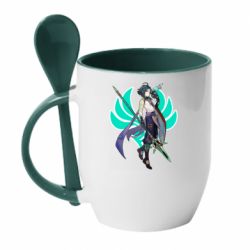 Чашка з ложкою Genshin Impact Xiao - PrintSalon