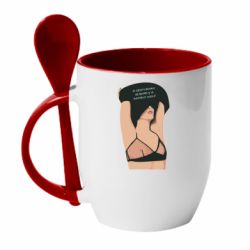 Чашка с ложкой Gentleman Is Simply A Patient Wolf - PrintSalon