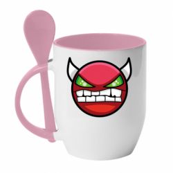 Чашка з ложкою Geometry Dash Demon - PrintSalon