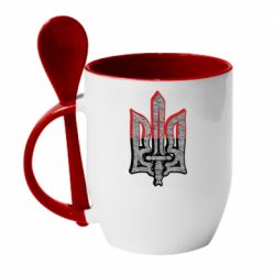 Чашка з ложкою Герб Украина - PrintSalon
