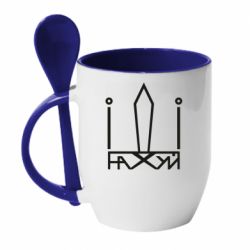 Чашка с ложкой Герб Украины иди - PrintSalon