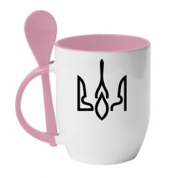 Кружка з керамічною ложкою Герб воля - PrintSalon