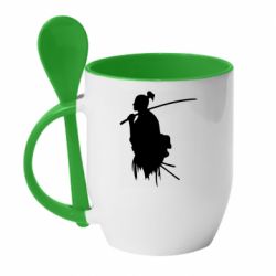 Чашка с ложкой Ghost Of Tsushima Silhouette - PrintSalon