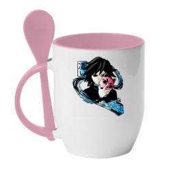 Чашка с ложкой Giyu Tomioka - PrintSalon