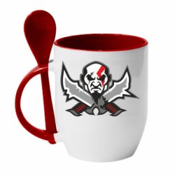 Чашка с ложкой God of war Kratos vector - PrintSalon