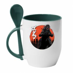 Чашка з ложкою Годзила Арт - PrintSalon