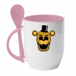 Чашка с ложкой Голова Фнафа - PrintSalon
