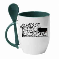Чашка з ложкою Gorillaz group - PrintSalon