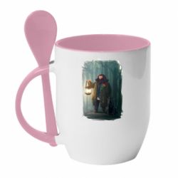 Чашка с ложкой Хагрид в лесу - PrintSalon