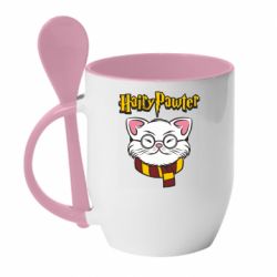 Чашка с ложкой Harry Potter cat - PrintSalon